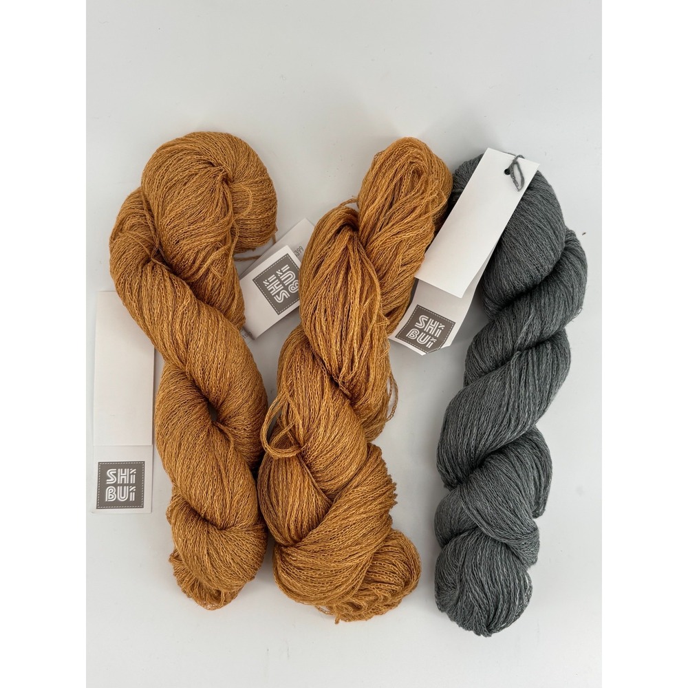 Shibui Knits Linen Yarn Lot of 3 Flaxen Graphite Made in Italy Lace Weight